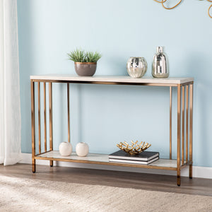 Sei Furniture Brexlyn Faux Stone Console Table Cm0063