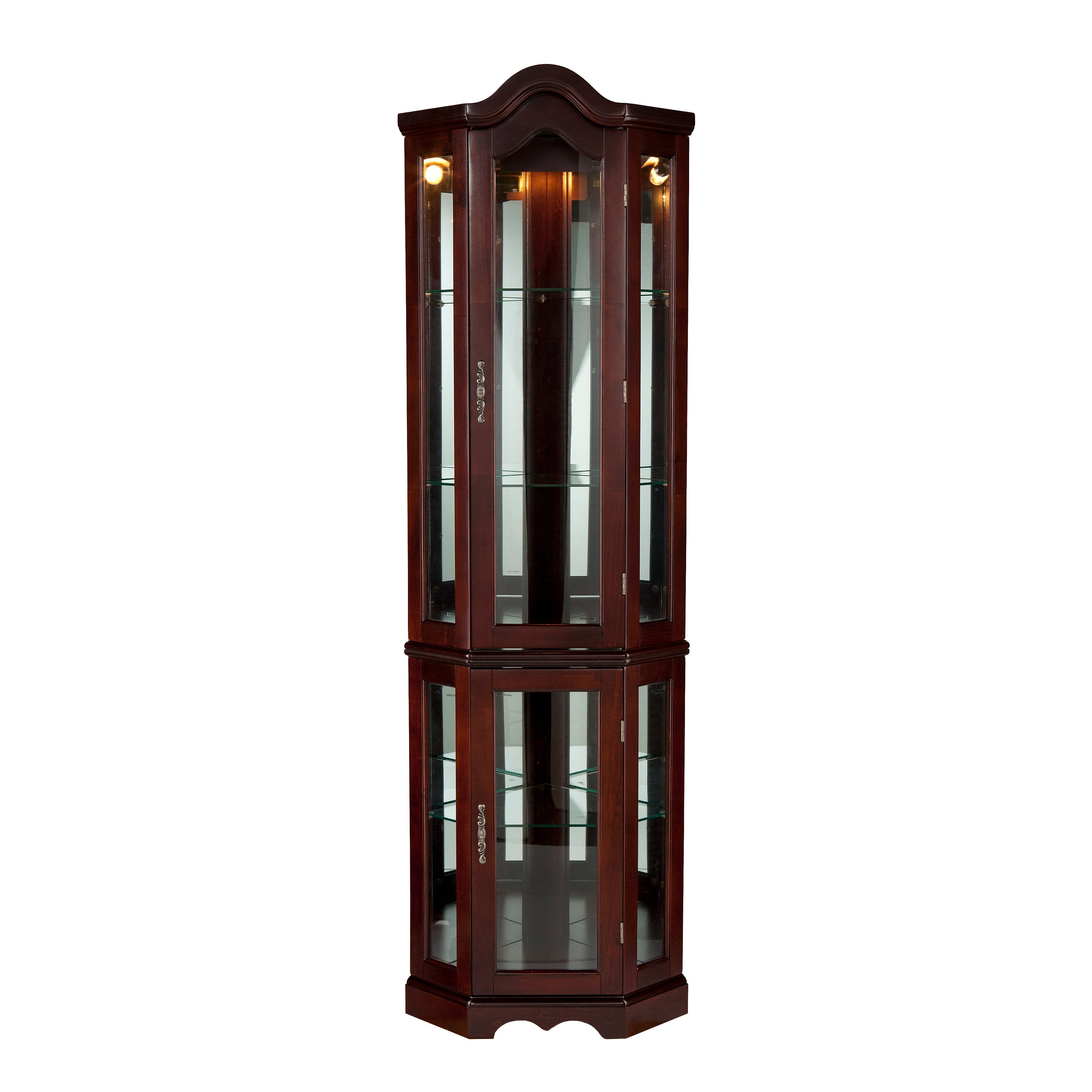 SEI Furniture Canterdale Lighted Corner Curio Cabinet