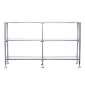 Sei Furniture Jaymes Metal Glass 3 Tier Console Table Media Stand Silver Cm0771