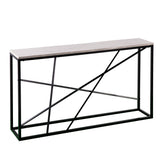 Sei Furniture Arendal Faux Marble Skinny Console Table Matte Black W White Cm1655