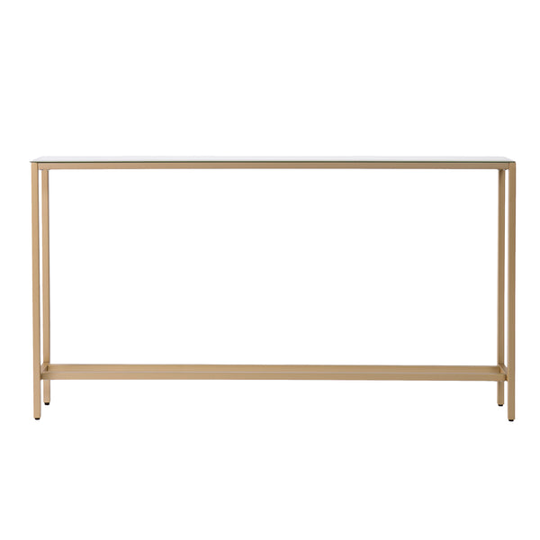Sei Furniture Darrin Narrow Long Console Table W Mirrored Top Gold Cm9296