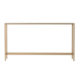 Darrin Narrow Long Console Table w/ Mirrored Top - Gold