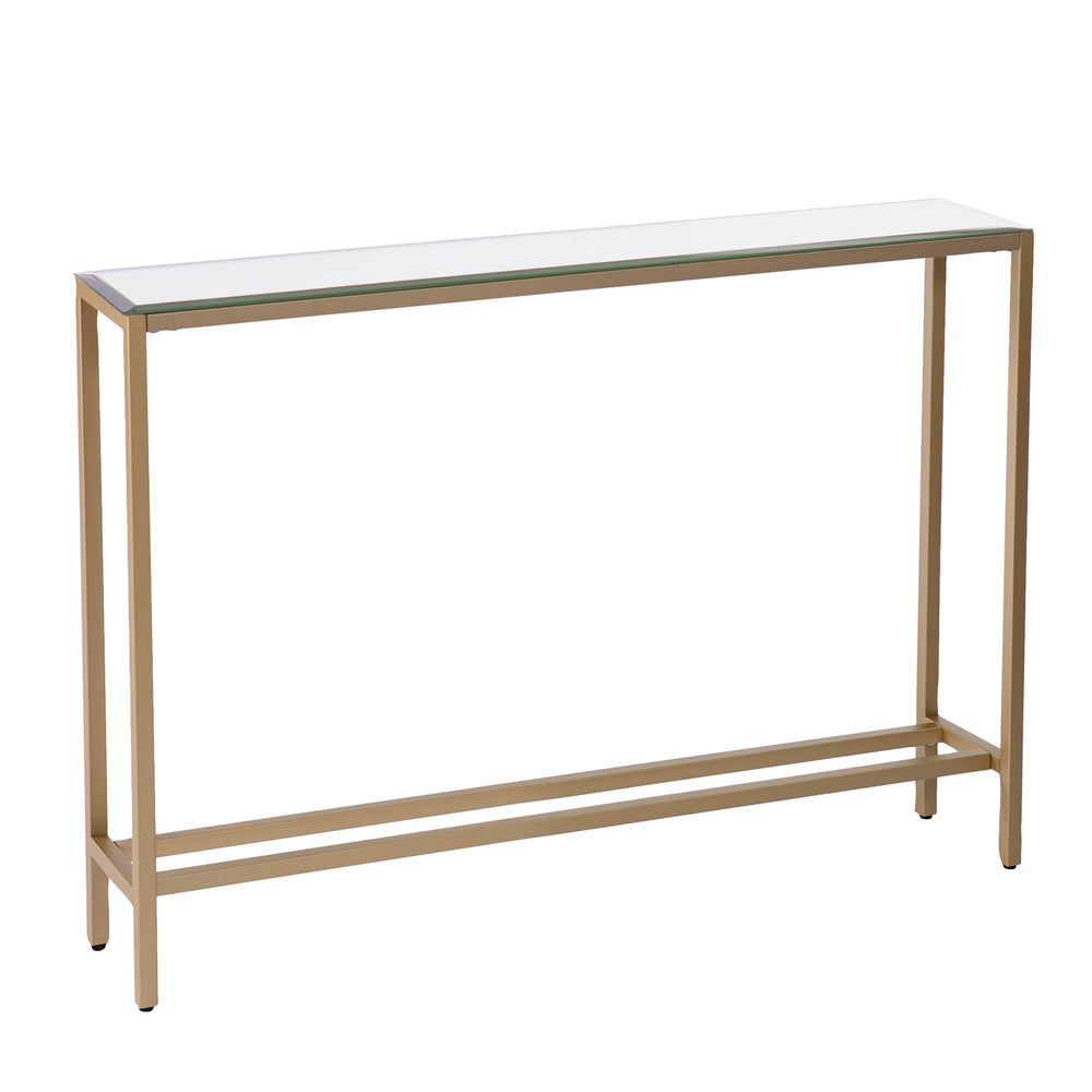 Sei Furniture Darrin Narrow Mini Console Table W Mirrored Top Gold Cm9297