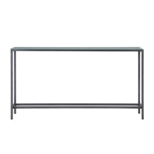Sei Furniture Darrin Narrow Long Console Table W Mirrored Top Gunmetal Gray Cm9396