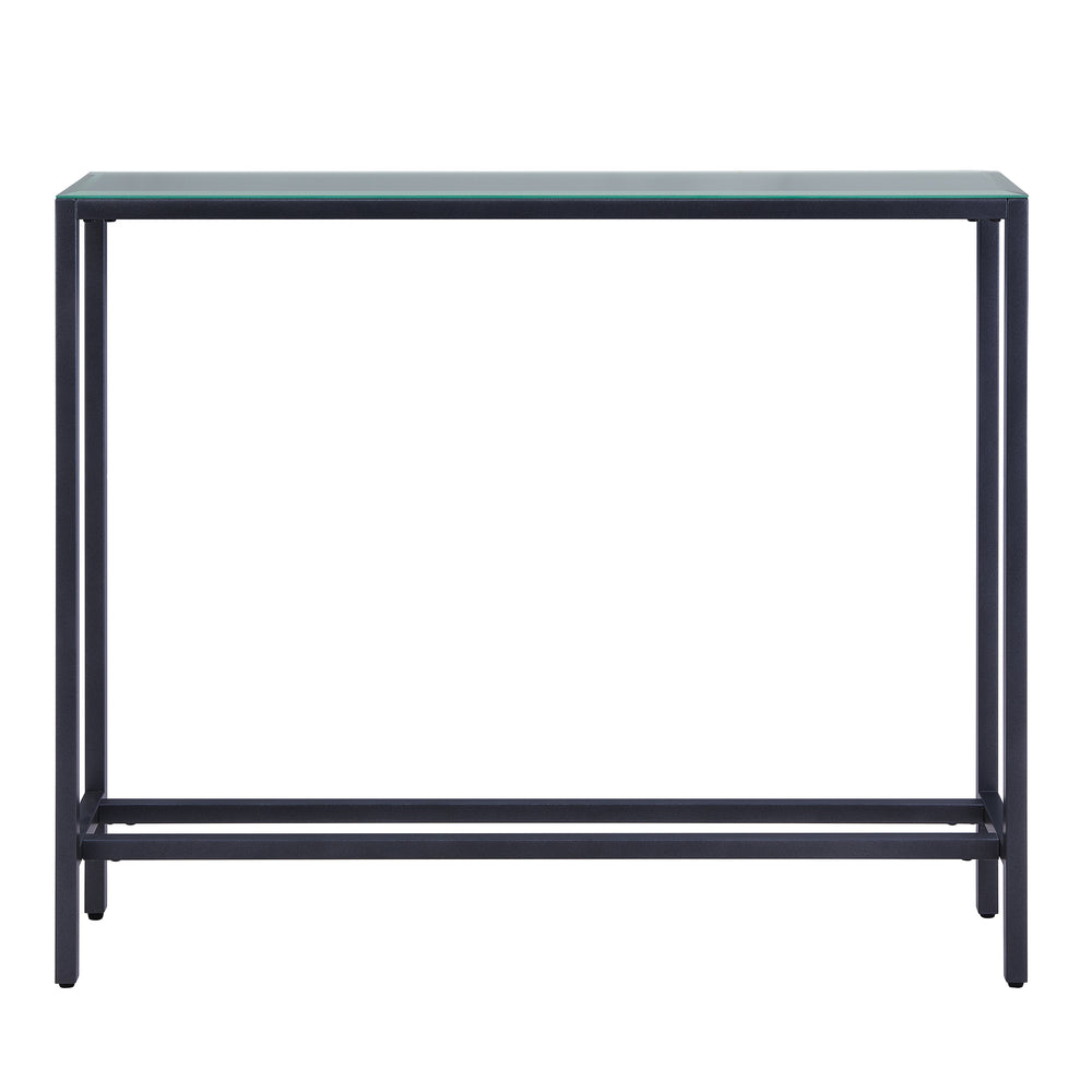 Sei Furniture Darrin Narrow Mini Console Table W Mirrored Top Gunmetal Gray Cm9397