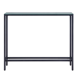 Sei Furniture Darrin Narrow Mini Console Table W Mirrored Top Gunmetal Gray Cm9397