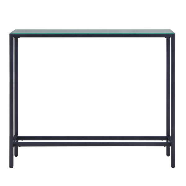 Sei Furniture Darrin Narrow Mini Console Table W Mirrored Top Gunmetal Gray Cm9397