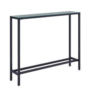Sei Furniture Darrin Narrow Mini Console Table W Mirrored Top Gunmetal Gray Cm9397