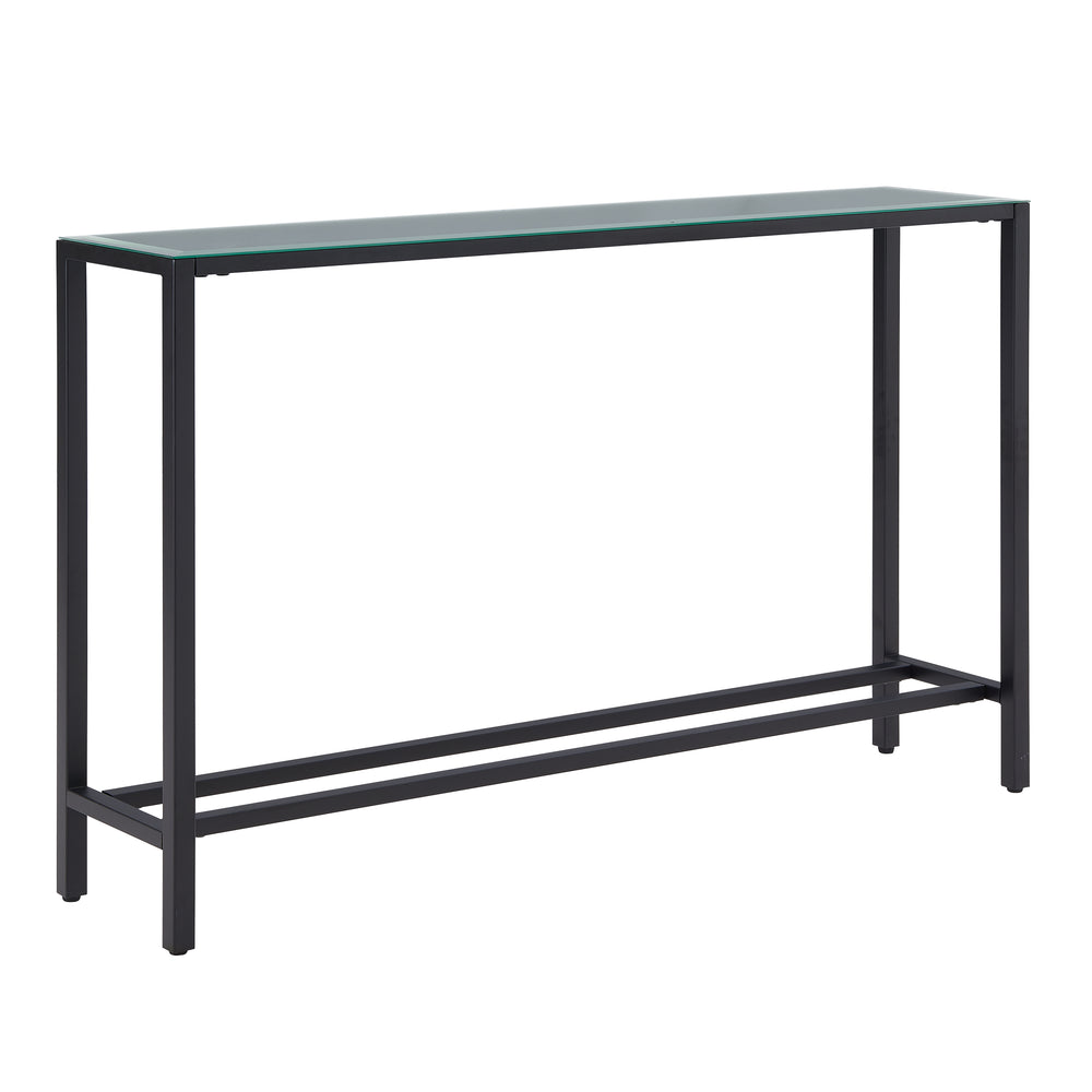 Sei Furniture Darrin Narrow Long Console Table W Mirrored Top Black Cm9596