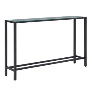 Sei Furniture Darrin Narrow Long Console Table W Mirrored Top Black Cm9596