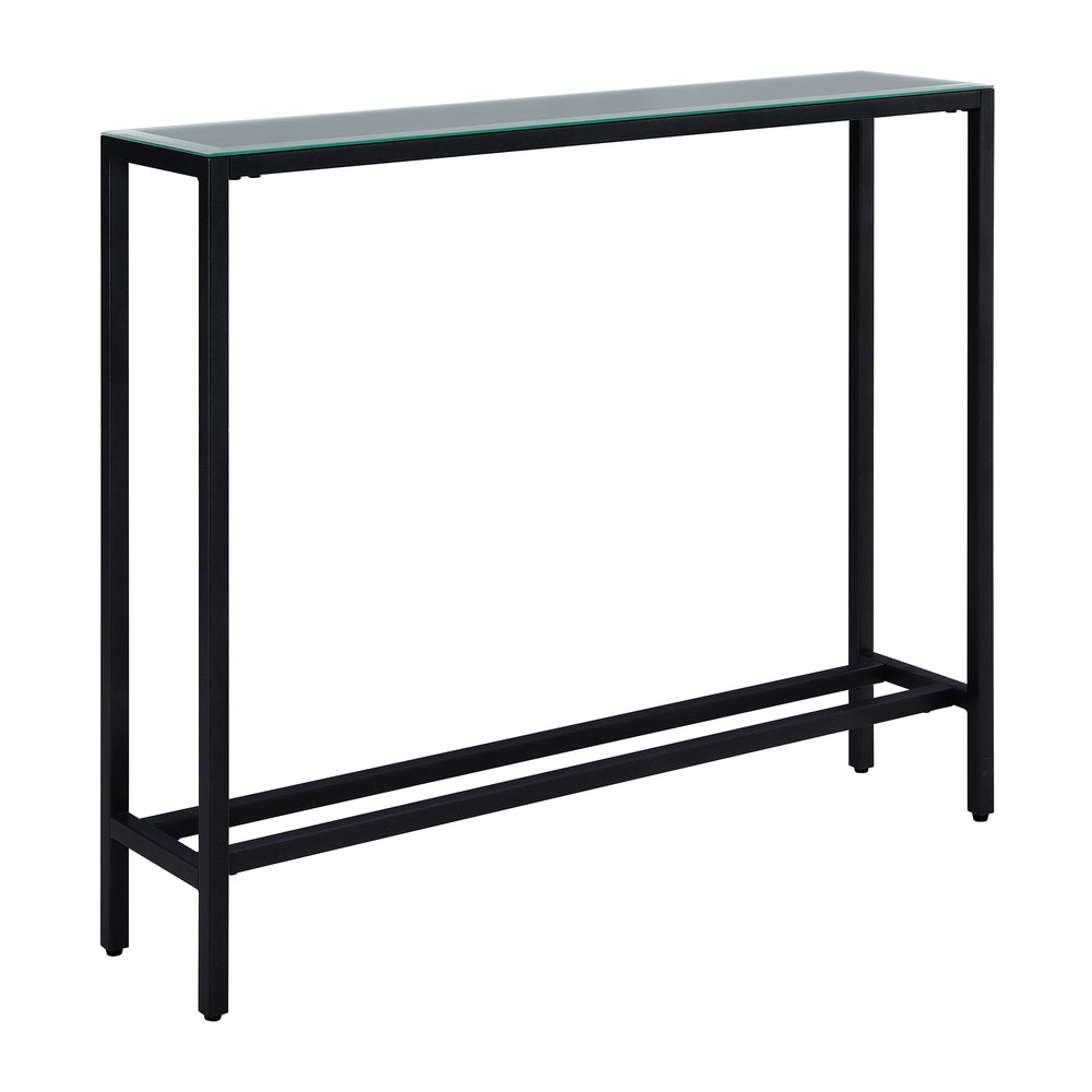 Sei Furniture Darrin Narrow Mini Console Table W Mirrored Top Black Cm9597