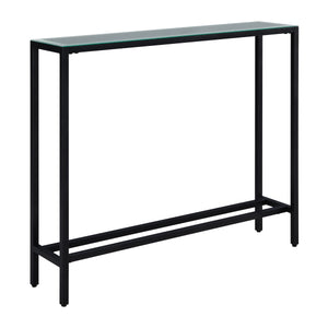 Sei Furniture Darrin Narrow Mini Console Table W Mirrored Top Black Cm9597