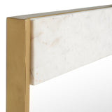 Safavieh Kandi Faux Marble Rectangle Mirror Brass / White Iron / Glass / Mdf CMI1005A