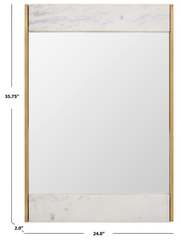 Safavieh Kandi Faux Marble Mirror Brass / White Iron / Glass / Mdf CMI1006A