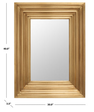 Safavieh Kerry Small Rectangle Wall Mirror Brass Wood / Mirror / Metal CMI2004A