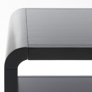 Safavieh Omara 2 Tier Console Table Black Rubberwood, Mdf Veneer Rubberwood CNS1500A