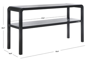 Safavieh Omara 2 Tier Console Table Black Rubberwood, Mdf Veneer Rubberwood CNS1500A