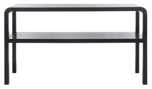 Safavieh Omara 2 Tier Console Table Black Rubberwood, Mdf Veneer Rubberwood CNS1500A