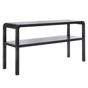 Safavieh Omara 2 Tier Console Table Black Rubberwood, Mdf Veneer Rubberwood CNS1500A