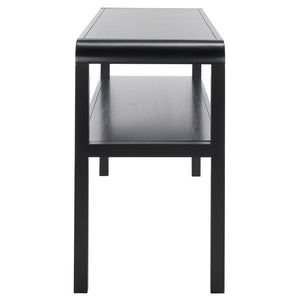 Safavieh Omara 2 Tier Console Table Black Rubberwood, Mdf Veneer Rubberwood CNS1500A