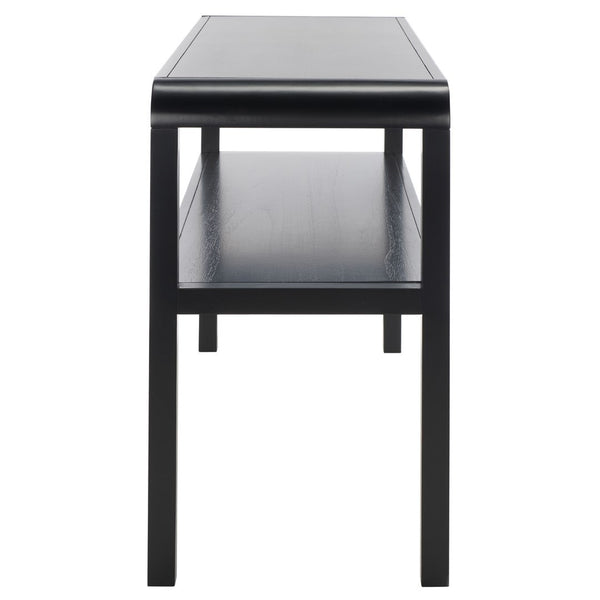 Safavieh Omara 2 Tier Console Table Black Rubberwood, Mdf Veneer Rubberwood CNS1500A