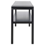 Safavieh Omara 2 Tier Console Table Black Rubberwood, Mdf Veneer Rubberwood CNS1500A