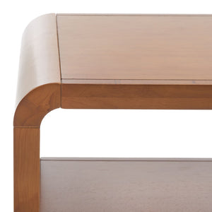 Safavieh Omara 2 Tier Console Table Walnut Rubberwood, Mdf Veneer Rubberwood CNS1500B