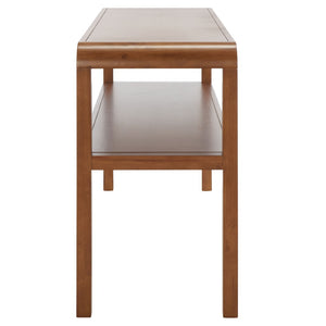 Safavieh Omara 2 Tier Console Table Walnut Rubberwood, Mdf Veneer Rubberwood CNS1500B