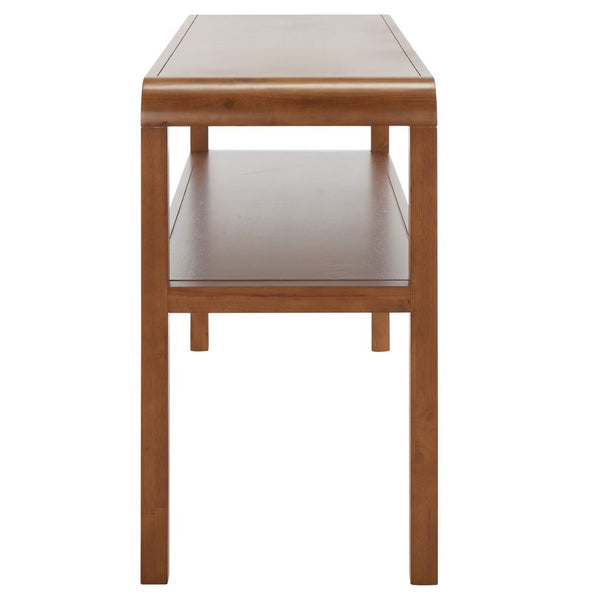 Safavieh Omara 2 Tier Console Table Walnut Rubberwood, Mdf Veneer Rubberwood CNS1500B