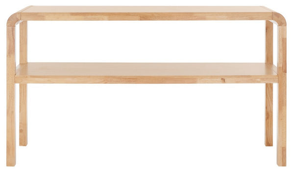 Safavieh Omara 2 Tier Console Table Natural Rubberwood, Mdf Veneer Rubberwood CNS1500C