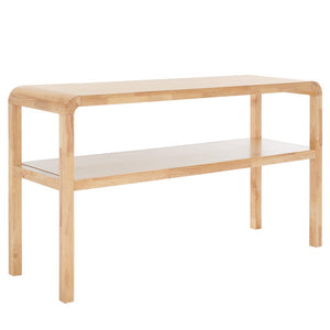 Safavieh Omara 2 Tier Console Table Natural Rubberwood, Mdf Veneer Rubberwood CNS1500C