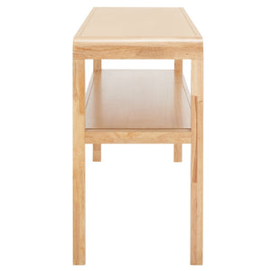 Safavieh Omara 2 Tier Console Table Natural Rubberwood, Mdf Veneer Rubberwood CNS1500C