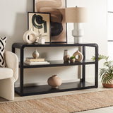 Safavieh Omara 3 Tier Console Table Black Rubberwood, Mdf Veneer Rubberwood CNS1501A