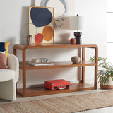 Safavieh Omara 3 Tier Console Table Walnut Rubberwood, Mdf Veneer Rubberwood CNS1501B