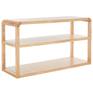 Safavieh Omara 3 Tier Console Table Natural Rubberwood, Mdf Veneer Rubberwood CNS1501C