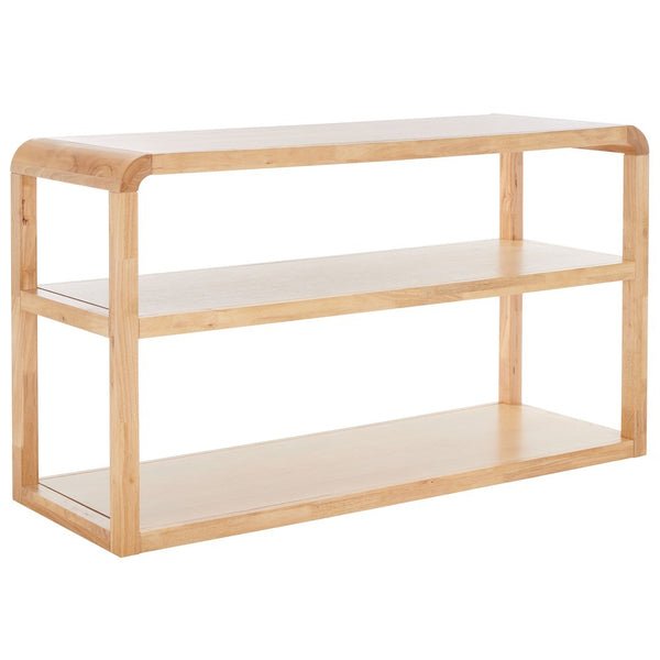 Safavieh Omara 3 Tier Console Table Natural Rubberwood, Mdf Veneer Rubberwood CNS1501C