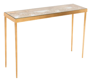 Leilani Palm Leaf Console Table - Luxurious Gold Leaf & Glass Design for Modern Living Rooms