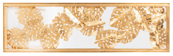 Leilani Palm Leaf Console Table - Luxurious Gold Leaf & Glass Design for Modern Living Rooms