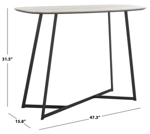 Safavieh Arrington Console Table  White/Black Metal CNS4203A