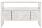 Safavieh Zella 4 Door Console Table White Washed Pine Wood / Pb / Mindi Veneer / Albasia Veneer CNS5004A