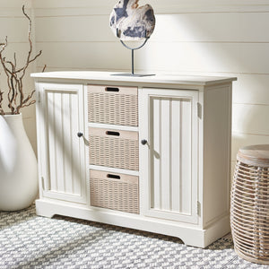 Landers 2 Door Console with Removable Baskets - Stylish Storage Solution for Entryway or Living Room