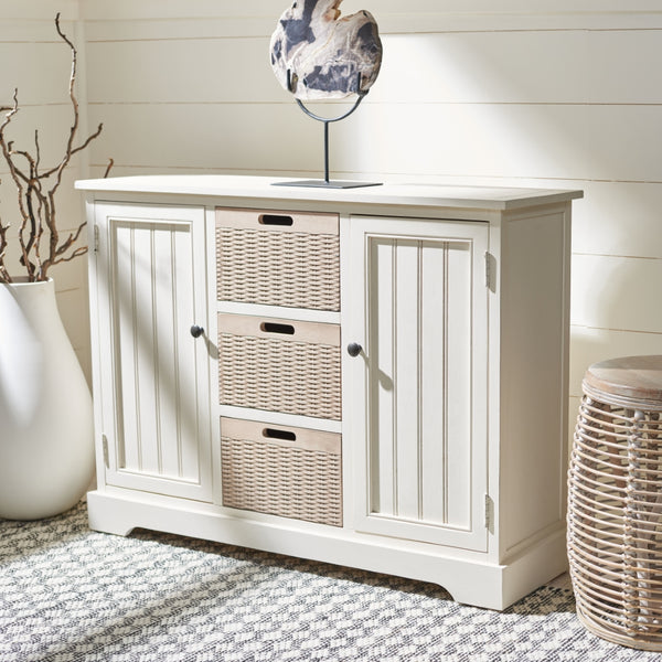 Landers 2 Door Console with Removable Baskets - Stylish Storage Solution for Entryway or Living Room