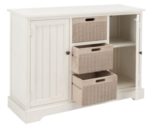 Landers 2 Door Console with Removable Baskets - Stylish Storage Solution for Entryway or Living Room