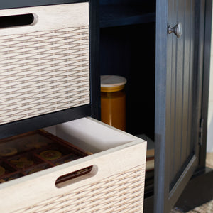 Landers 2 Door Console with Removable Baskets - Stylish Storage Solution for Entryway or Living Room