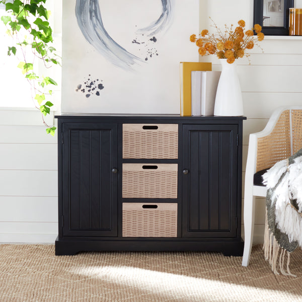 Landers 2 Door Console with Removable Baskets - Stylish Storage Solution for Entryway or Living Room