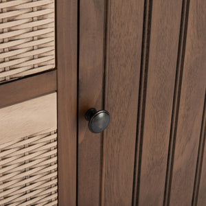 Landers 2 Door Console with Removable Baskets - Stylish Storage Solution for Entryway or Living Room