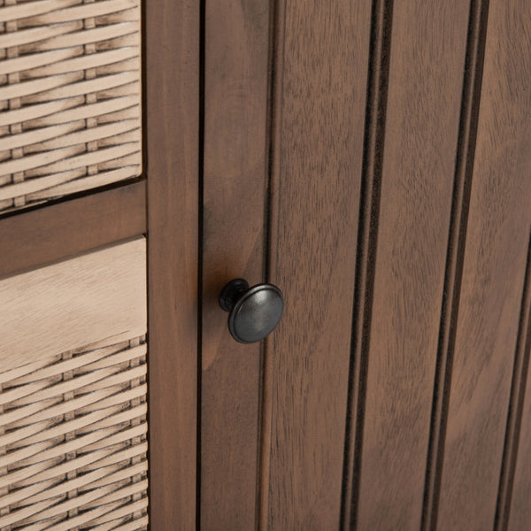 Landers 2 Door Console with Removable Baskets - Stylish Storage Solution for Entryway or Living Room