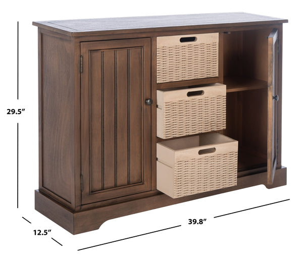 Landers 2 Door Console with Removable Baskets - Stylish Storage Solution for Entryway or Living Room