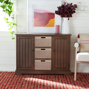 Landers 2 Door Console with Removable Baskets - Stylish Storage Solution for Entryway or Living Room