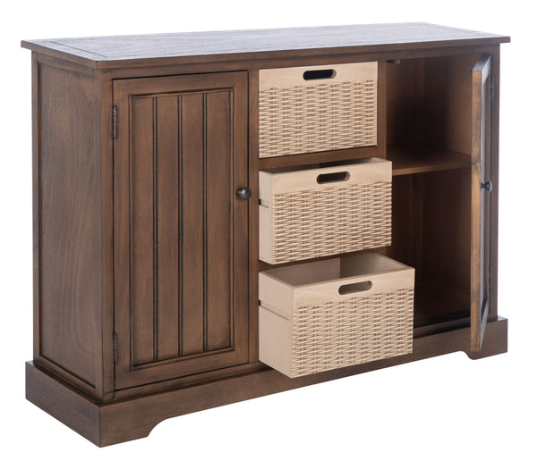 Landers 2 Door Console with Removable Baskets - Stylish Storage Solution for Entryway or Living Room